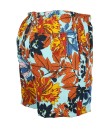 Short Estampado Tactel Elastano Extra Grande Plus Size flor Azul Claro